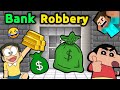 Minecraft bank robbery   funniest robbery   shinchan minecraft  doraemon minecraft