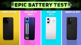 Realme GT Neo 3 vs GT 2, Oneplus 10R, 9RT | Battery Drain and Charging Test Dimensity 8100 vs SD888