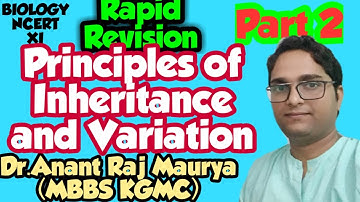 Rapid revision of Principle of Inheritance and Variation Part 2/Pre medico/Neet2020/