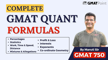 Master GMAT Quant Formulas | Complete GMAT Math Formulas With Examples By Maruti Sir (GMAT-750)