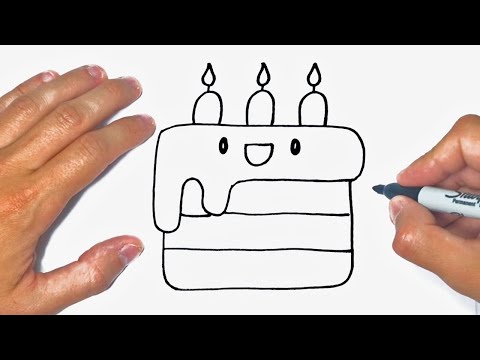 How to draw a Kawaii Cake Step by Step
