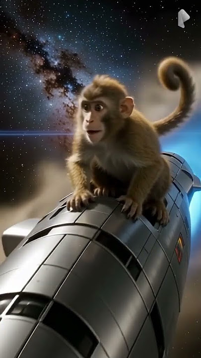#monkey #travelling space satellite #tranding video #funn