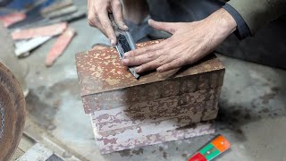 How to sharpen knife on wet Indian Red sharpening Stone 