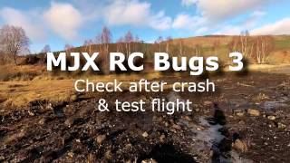 MJX RC Bugs 3 look inside crash repair & test flights