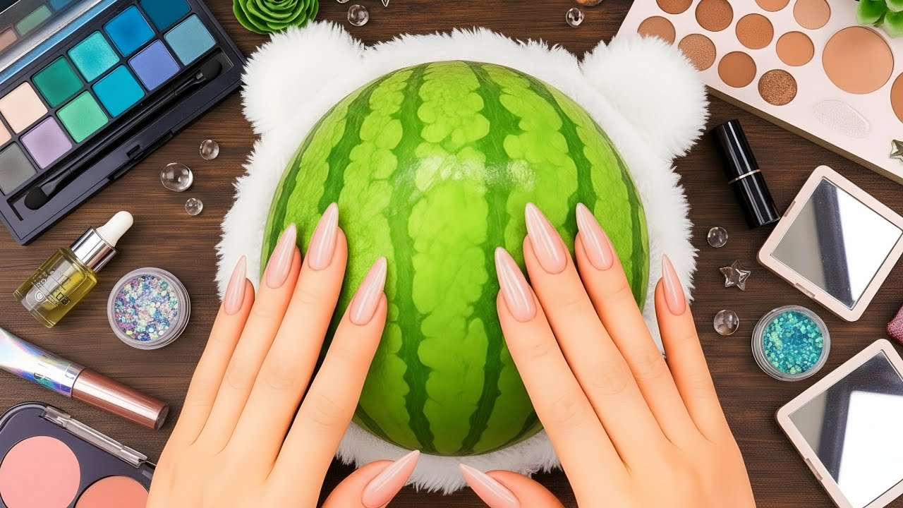 ASMR Makeup on Watermelon (No Talking)