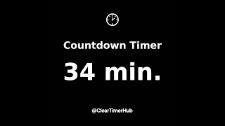34 min. Countdown Timer - Quiet - Black Background