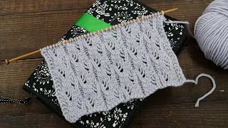 Кружевной узор «Капли» спицами 💦 «Drops» lace knitting pattern