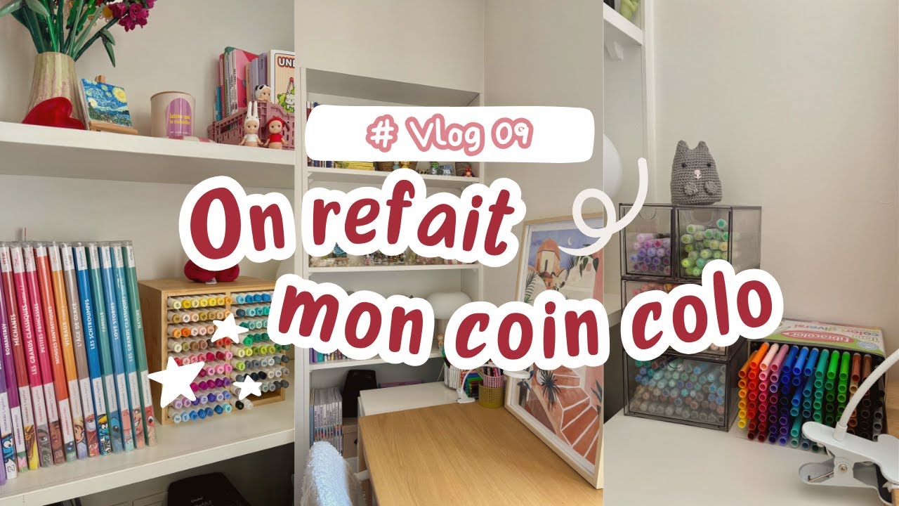 VLOG - On refait mon coin colo ! 🖍️📚 (rangement, tri, etc...)