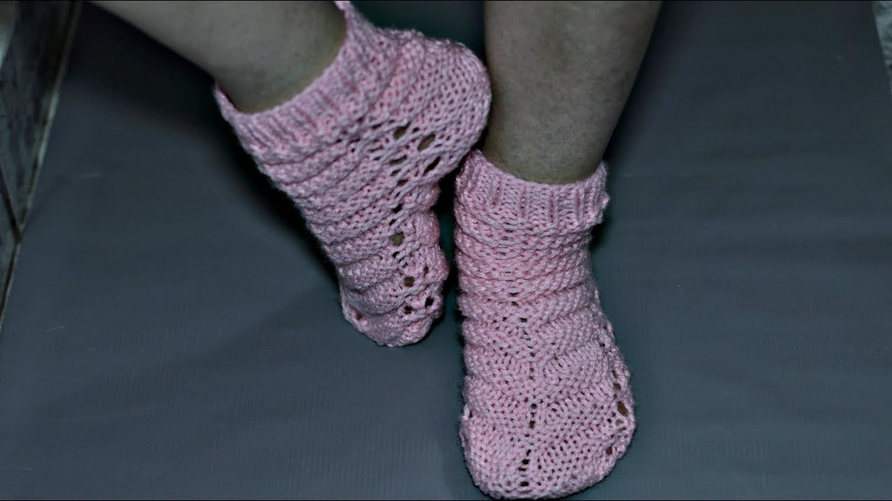 Pantufa em tricô - YouTube