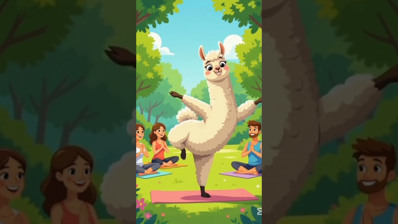🧘‍♀️ Funny Llama Yoga Class in the Park | Humans Try to Follow the Master Lama! 😂🐪