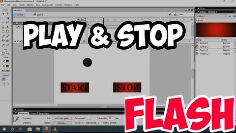 Write action script to play and stop animation in flash | Play and Stop animation | Flash 8 | Lab
