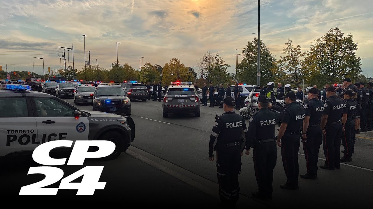 Police procession underway for second officer