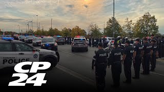 Police procession underway for second officer