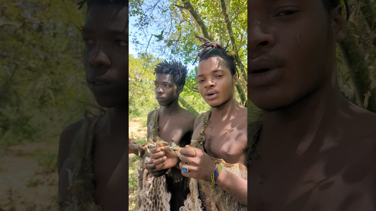 Wow,, 😮 For the first time Hadzabe men trying fish meat 😋 Delicious 