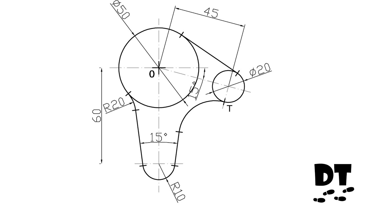 Tangencias desde cero – Ejercicio 40 | Dibujo Técnico paso a paso