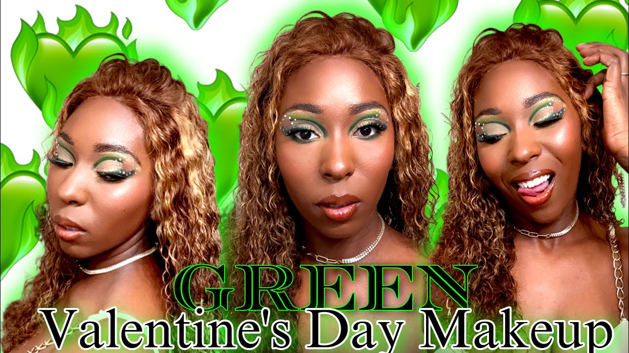 Green Valentine's Day Makeup - YouTube