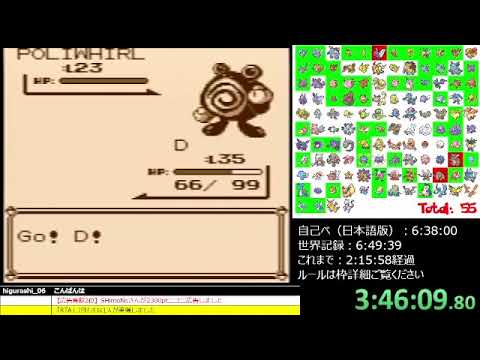 海外版ポケモン赤緑rta 図鑑完成rta 124匹 Catch Em All Glitchless Classic Rules 6 1 目指せ世界記録 Youtube