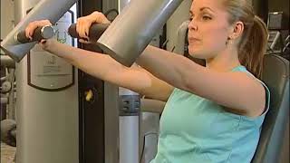 Chest press with weight machine