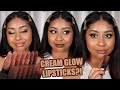 OKAY NEW HUDA BEAUTY CREAM GLOW LIPSTICKS!! + LIP CONTOUR 2.0 SWATCHES