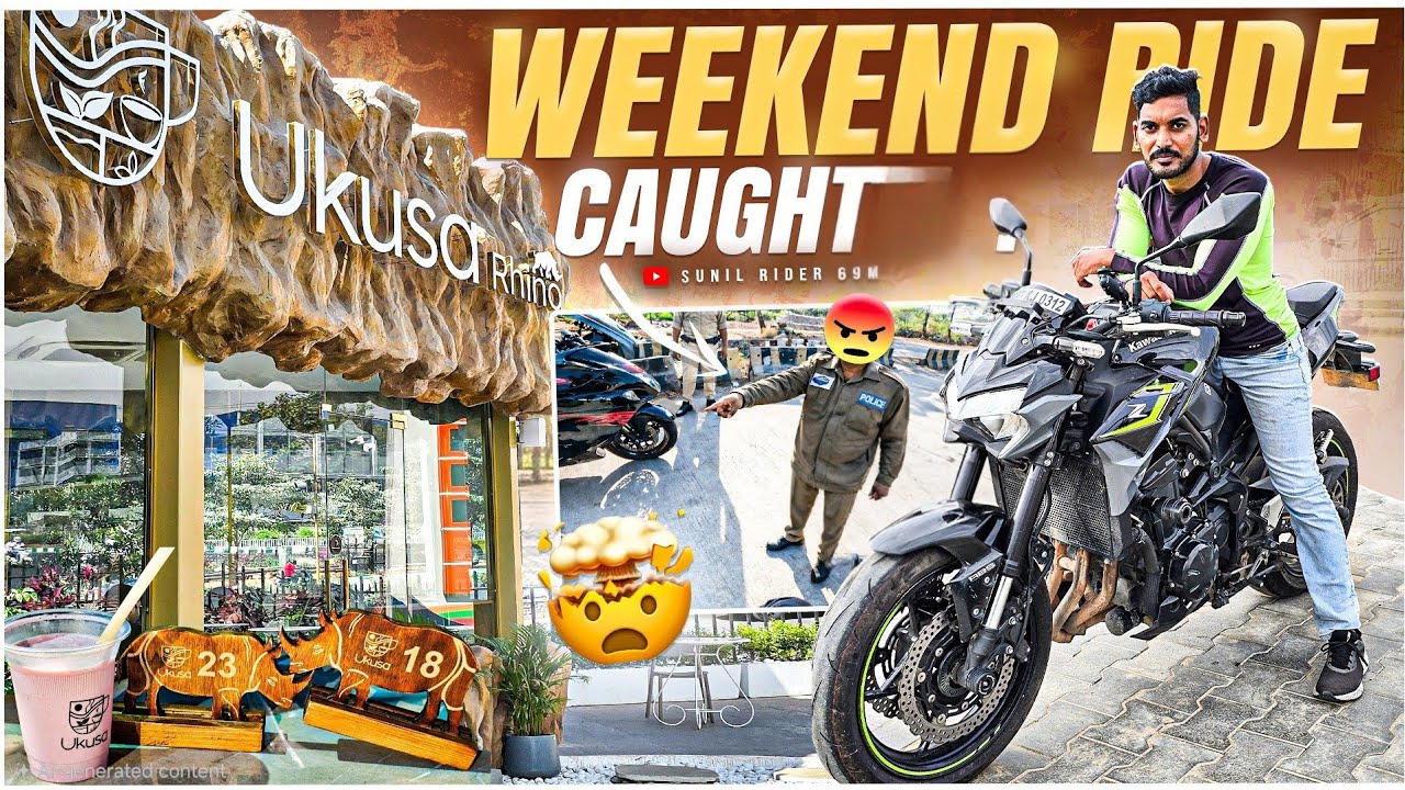 POLICE 👨‍✈️CAUGHT ON RIDE | UKUSA RHINO | Z900 | TELUGU MOTOVLOG | SUNIL | WEEKEND RIDE