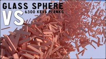 Blender 2.7 - Glass Sphere vs 6300 Keva Planks Test