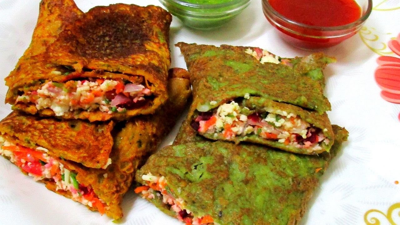 Besan cheela stuffed with chatapa paneer