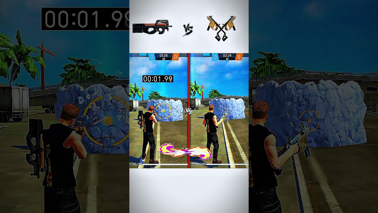 Free Fire P90 vs DOUBLE VECTOR Gun 🔥|| Best Gun 