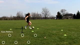Dribbling, Tight Zig Zag Cone Weave, Left Foot Only