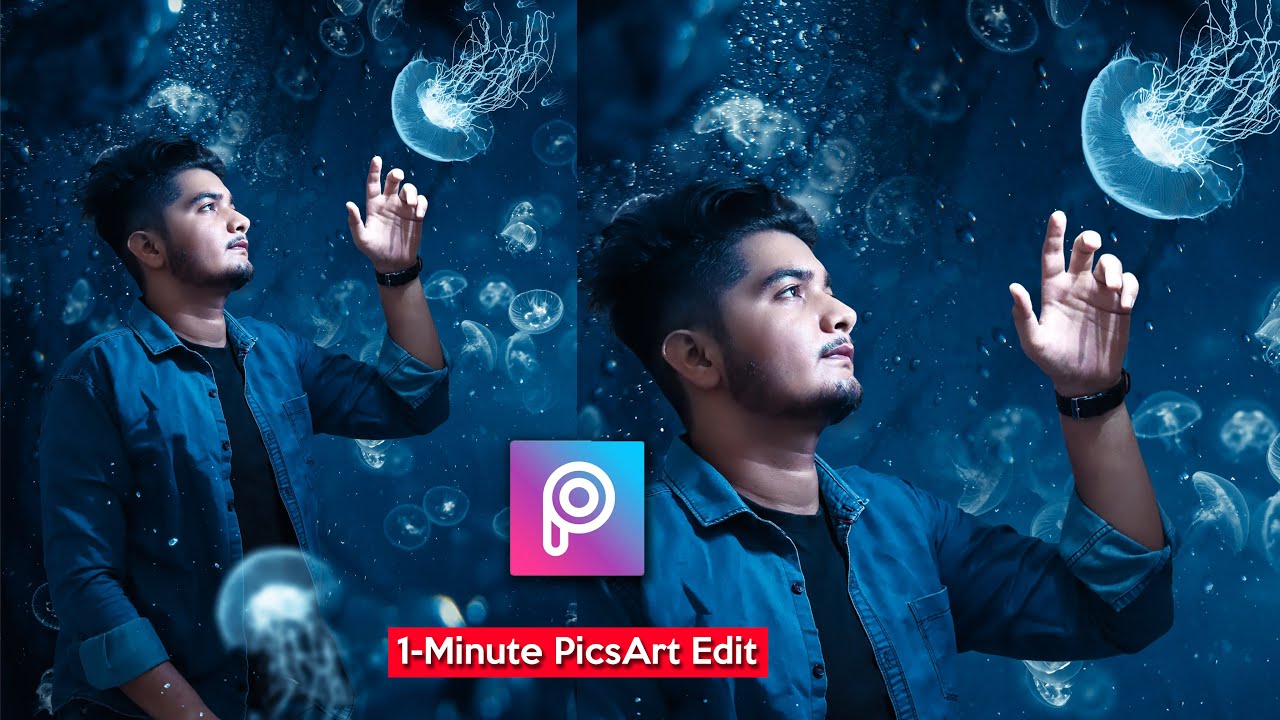 1-Minute PicsArt Tutorial in Hindi | Calop Style Jellyfish Photo Manipulation in Mobile PicsArt App