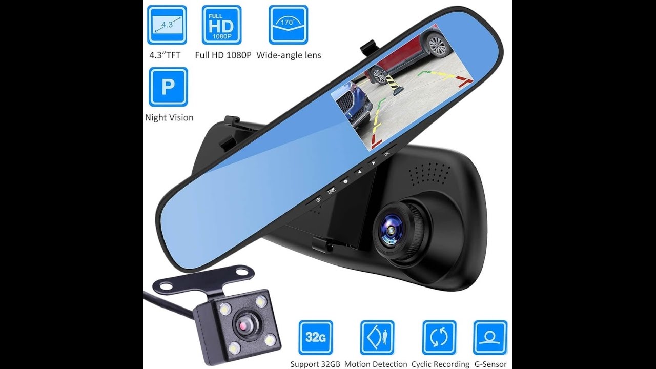 Camera auto de bord, fata, spate, Oglinda Retrovizoare cu Marsarier, Senzor G, Monitorizare Parcare,