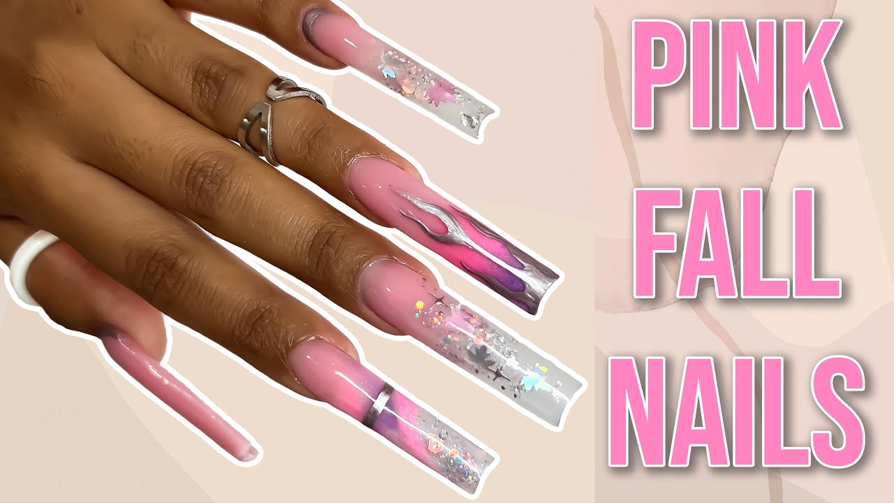Pink Fall Trendy Nail Art | Pop Off Method + Chrome Gel - YouTube
