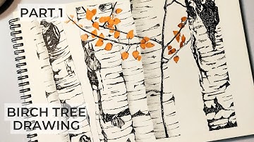 Birch Tree Pen & Ink Drawing: From Sketch to Masterpiece (Part 1)