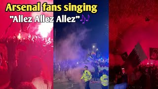 Arsenal fans singing Allez Allez 🎶| Arsenal vs West Ham 3-1