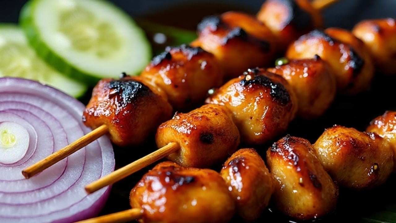 Chicken Satay Recipe 🍢 Juicy & Smoky with Peanut Sauce