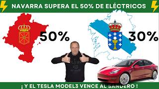 Navarra supera el 50% de eléctricos y el Model3 supera al Dacia Sandero!