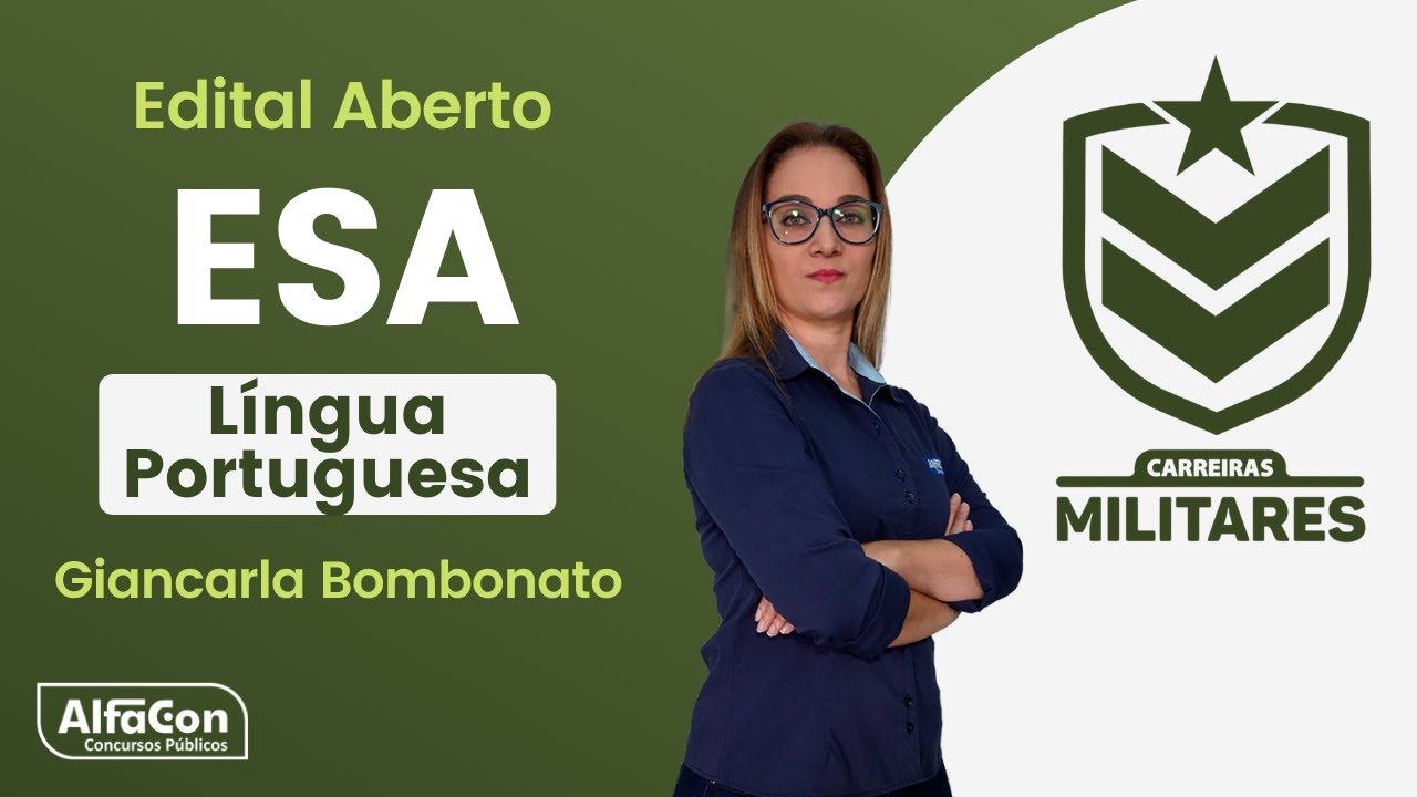 Edital Aberto Concurso ESA - Aula de Português - Sintaxe de Colocação - AlfaCon Militares