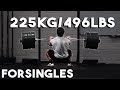 225kg/496lbs Pause Front Squat for Singles