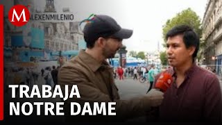 Alejandro Arredondo works on the reconstruction of Notre Dame Mexicans in Paris