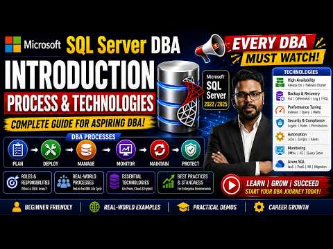 💰Microsoft SQL Server DBA Introduction | 💥Roles, Processes & Technologies Explained | 👉2026