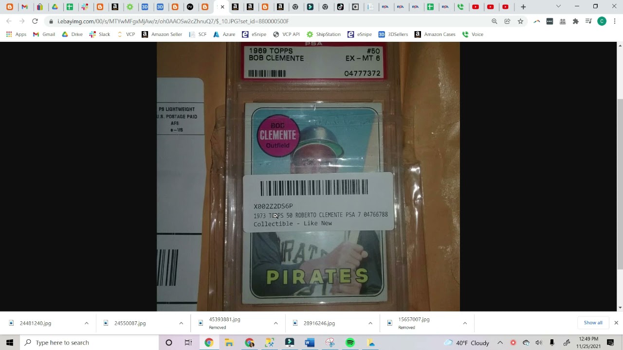 1973 TOPPS #50 ROBERTO CLEMENTE PSA 7 04766788 got switched with 1969 TOPPS #50 CLEMENTE PSA 6