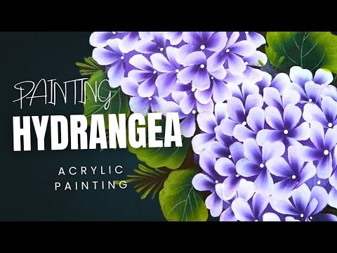 Purple Hydrangea Flower Painting | One Stroke Technique for Beginners