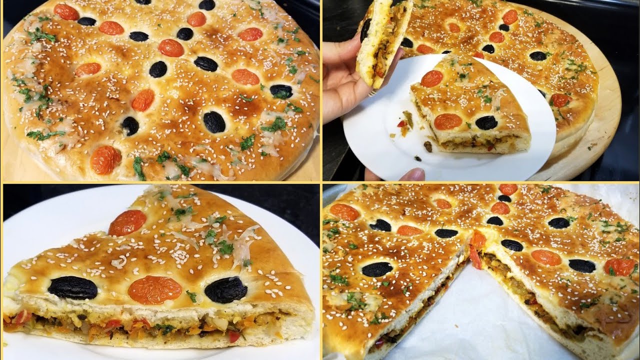 فطيرة او خبزة معمرة في الفرن بحشوة رووعة و بعجين قطني😋متشبعوش منها