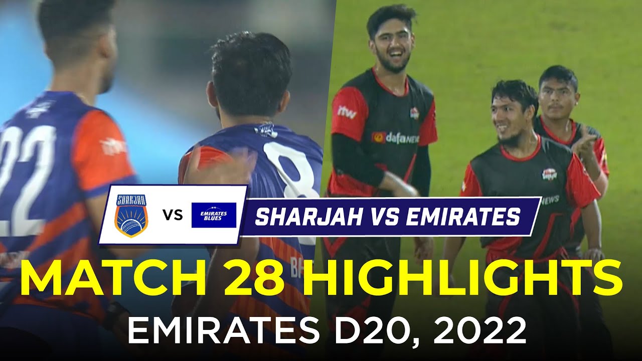 Sharjah vs Emirates Blues | Full Match Highlights | Emirates D20 2022