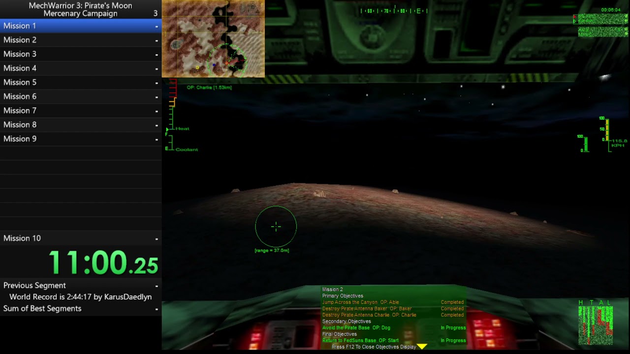 Mechwarrior 3 Pirates' Moon Speedrun [current WR] (