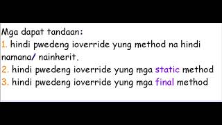 Java Tutorial Tagalog 21 Method Overriding