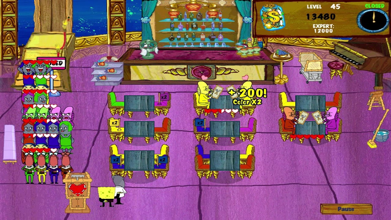 SpongeBob Diner Dash 2: Two Times the Trouble - Level #45 - Late Night