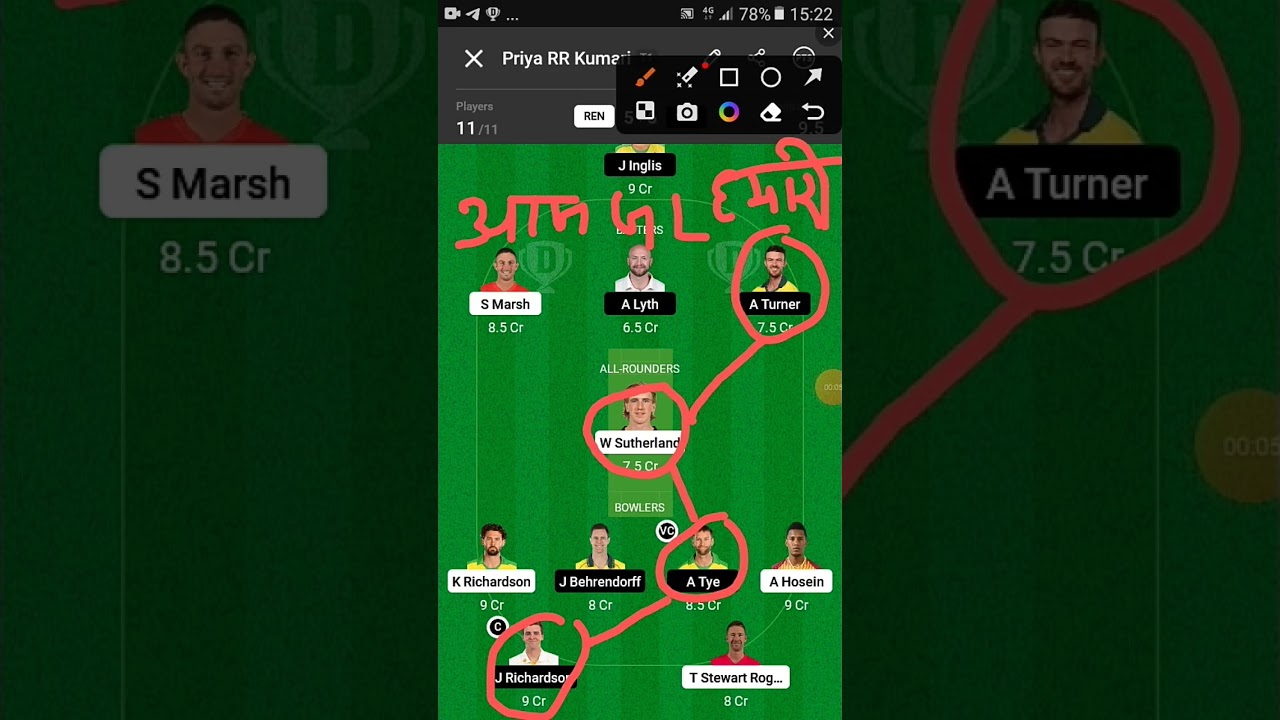 REN vs SCO Deram11 Perdition, SCO vs REN Dream11 Team, Perth vs Renegades PS vs MR Fantasy Team