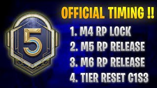 Official Timing ? Bgmi M5 Royal Pass Date And Time / Bgmi & Pubg Mobile Tier Reset Time / M6 RP Date