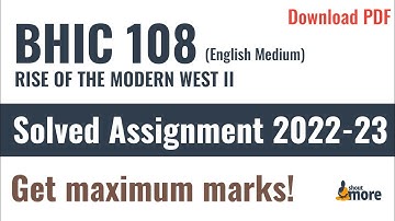 IGNOU BHIC 108 Solved Assignment 2022-23 (English Medium) | PDF Download