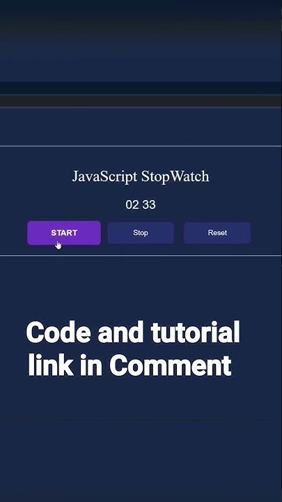 JavaScript Project 2022 |How to create Stopwatch in javaScript project ...